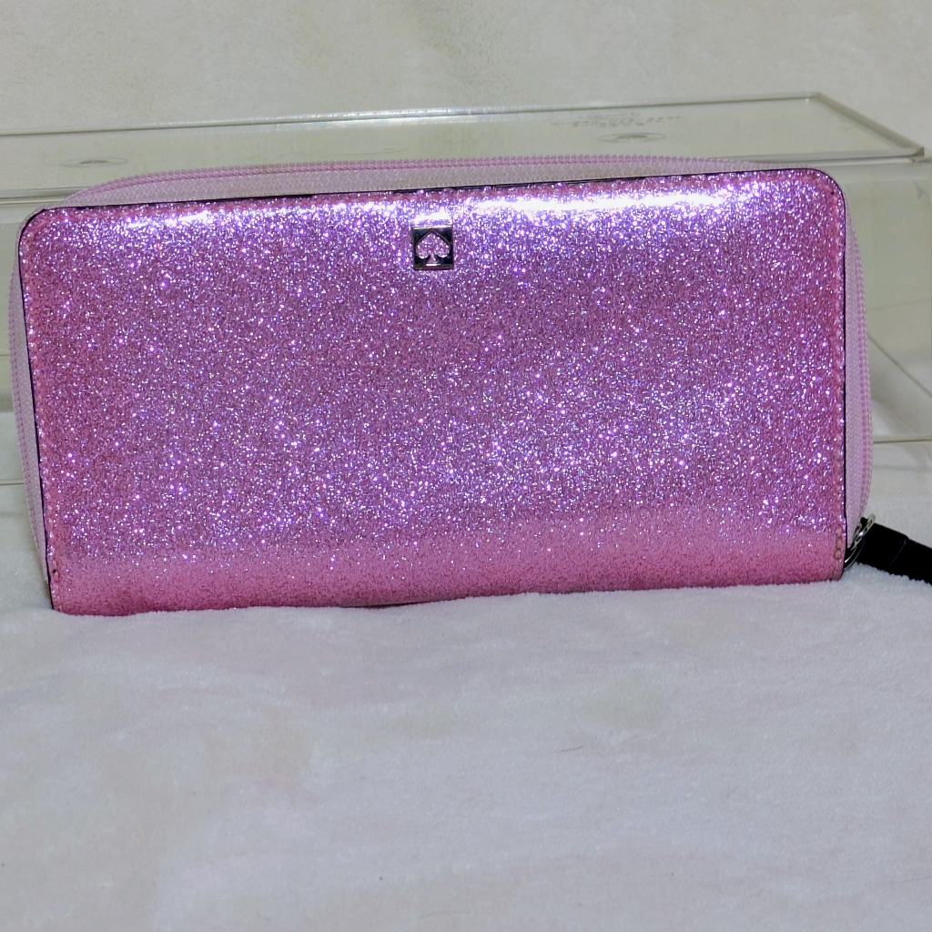 Women's Kate Spade Mavis Street Needa Wallet Glittery Pink Contemporary Rare